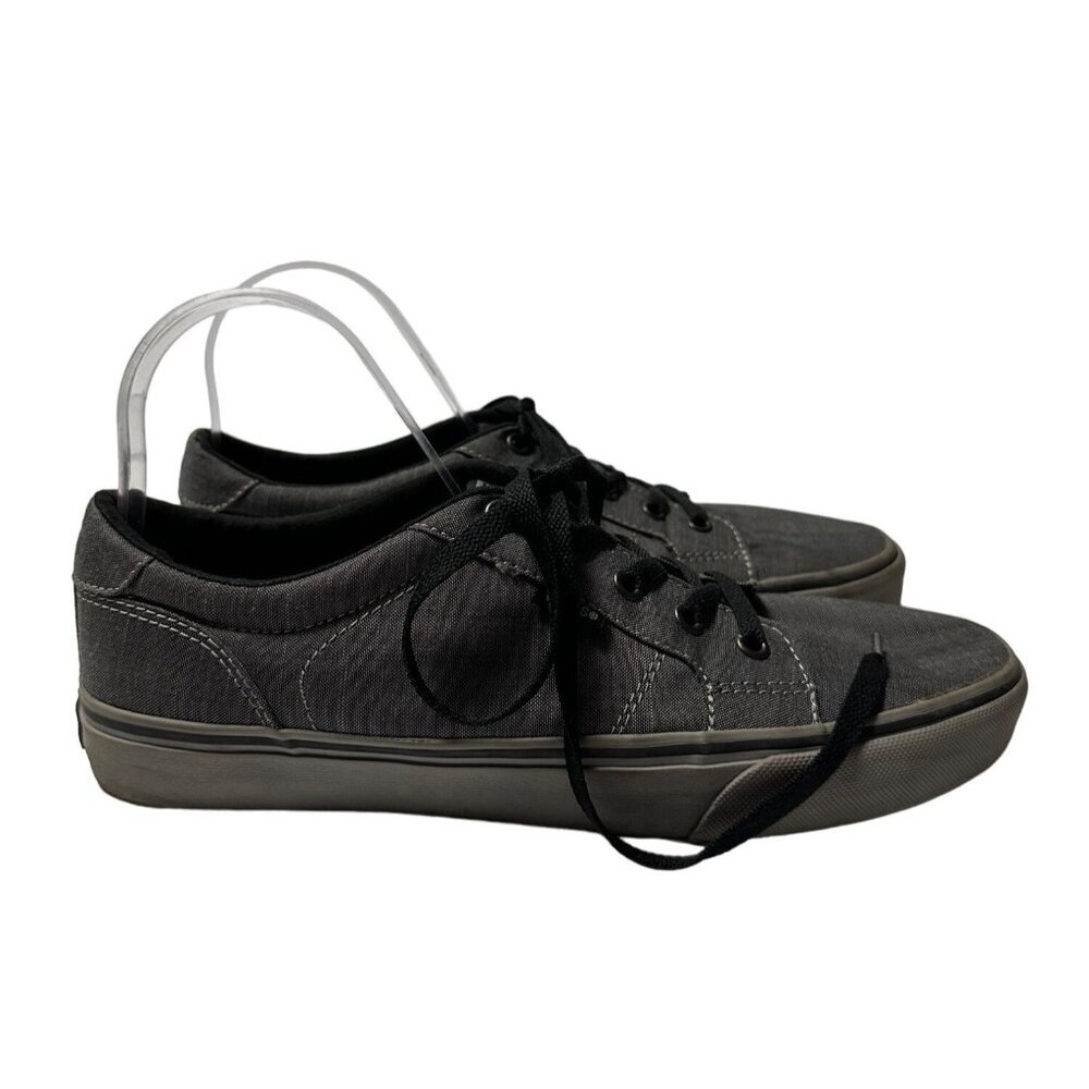 Vans TC6D Gray Canvas Lace Up Low Top Skating Sneakers US Size 9.5